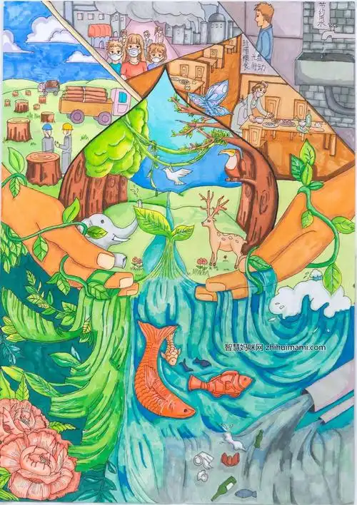保护环境画画获奖图片 儿童保护环境绘画作品-图片大观-奇异网