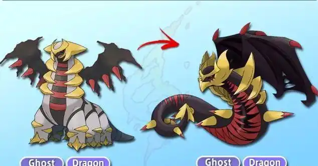 精灵宝可梦如果传说宝可梦也有mega进化骑拉帝纳变成蛇