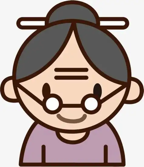 手绘简约老婆婆头像免抠