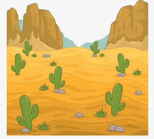 沙漠绿洲怎么画简笔画
