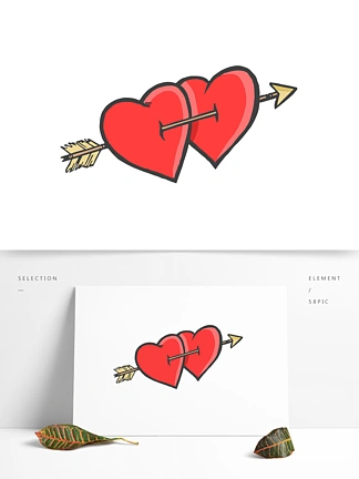 丘比特心形 i>一 /i>箭穿心箭射箭七夕 i>情 /i>人节素材