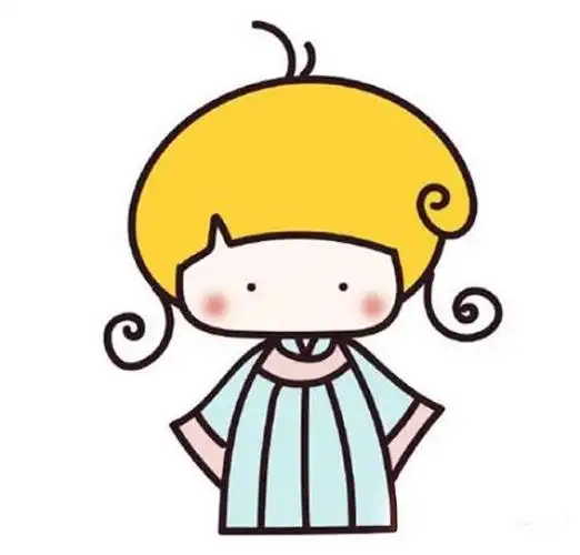 可爱卡通小女孩简笔画