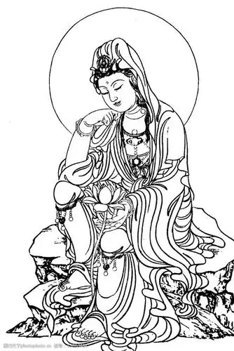 关键词:南无观世音菩萨像 观世音 菩萨 白描 线描 观世音菩萨像 宗教