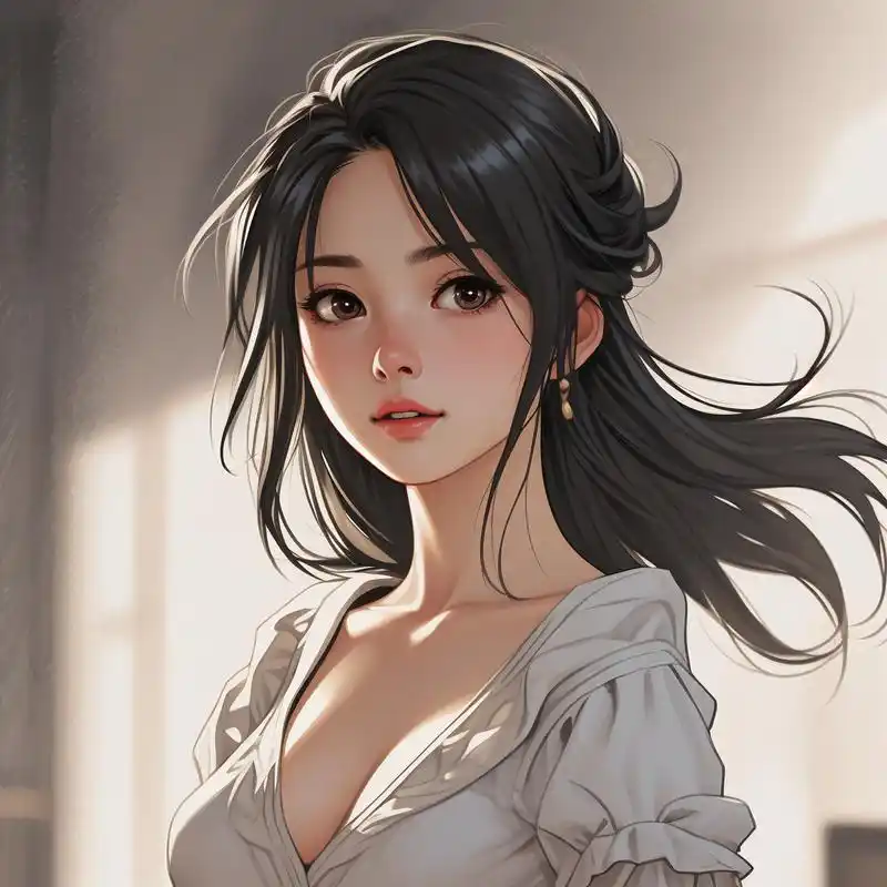 96漫画风高冷美女手绘头像9369♀15