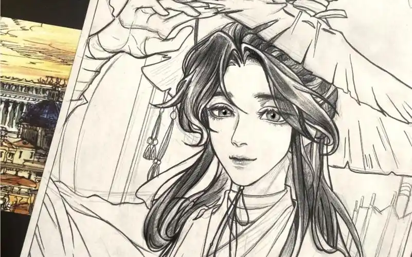 今天教大家画谢怜,准备一支铅笔就可以画啦