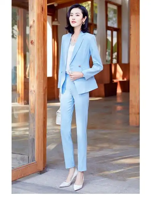 女款正装套装女播音员主持人高端播音艺考服装演讲职业装时尚气质ol