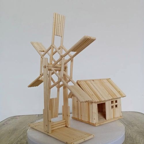 手工模型摆件创意diy纯手工制作儿童玩具书房摆件一次性筷子做的