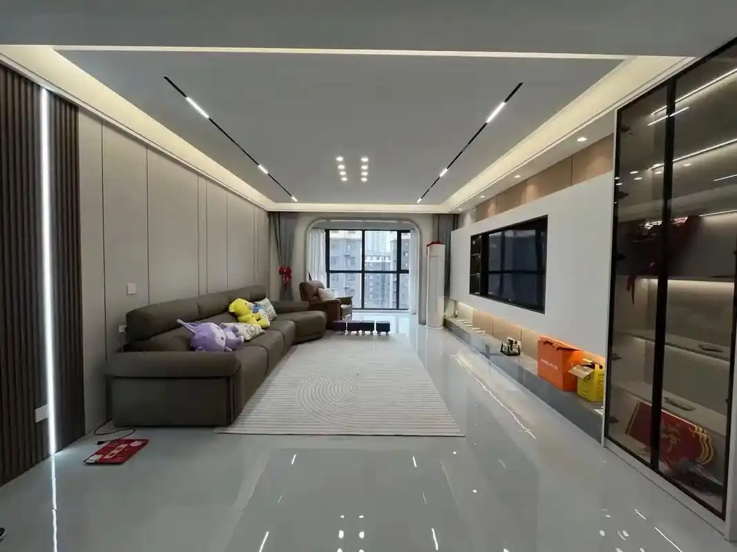 的房屋装修风格 #装修好的新房子真实图片 #无主灯客厅餐厅一体效果图