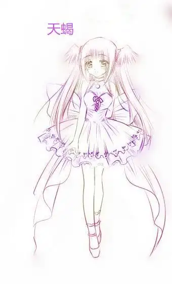 座星座公主卡通版天蝎座简笔画天蝎座的动漫人物女简笔画十二星座q版