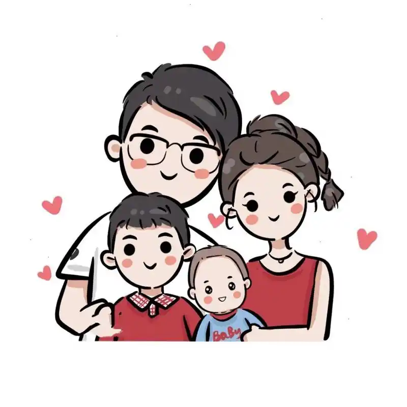 一家四口 幸福快乐一辈子 全家福头像