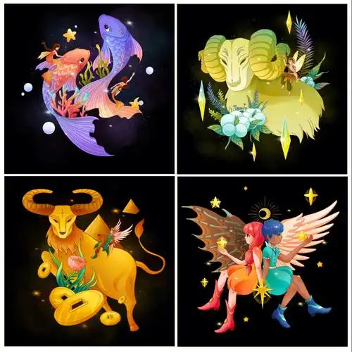 12星座精灵系列插画第一期