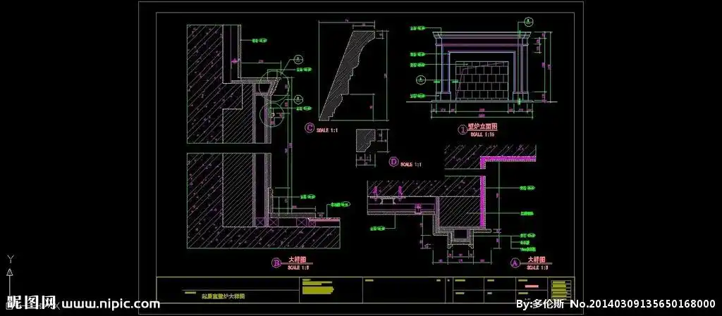 cad壁炉详图设计图__施工图纸_环境设计_设计图库_昵图网nipic.com