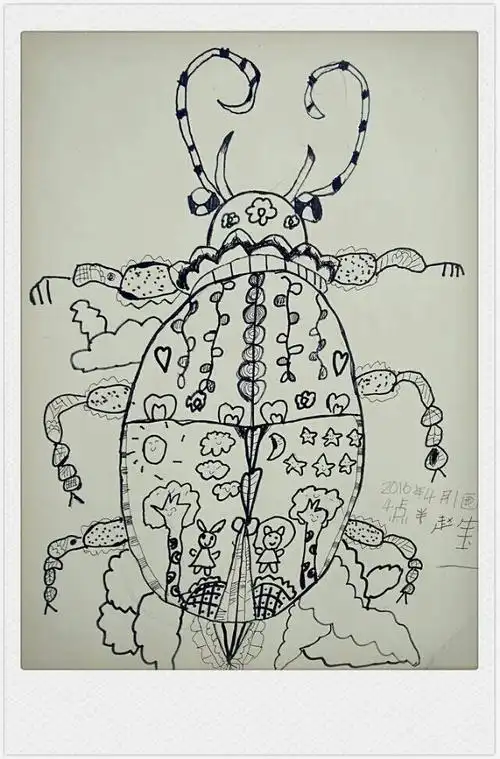 线描作品,《大天牛》