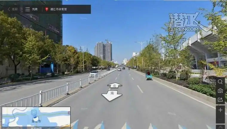 在百度全景导航地图上终于可以欣赏潜江道路和街景了