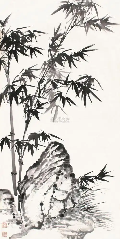 【竹石 镜片 水墨纸本】拍卖品_图片_价格_鉴赏_绘画_雅昌艺术品拍卖