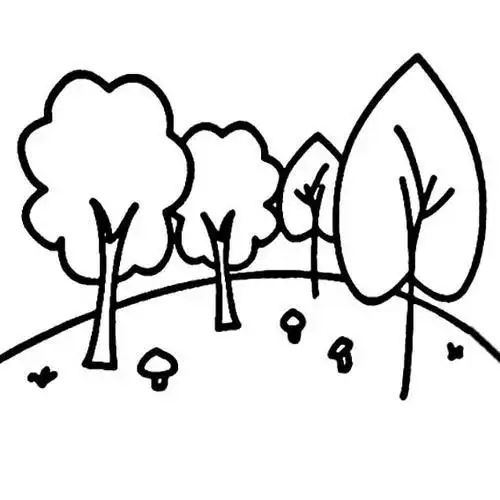 简笔画带颜色森林