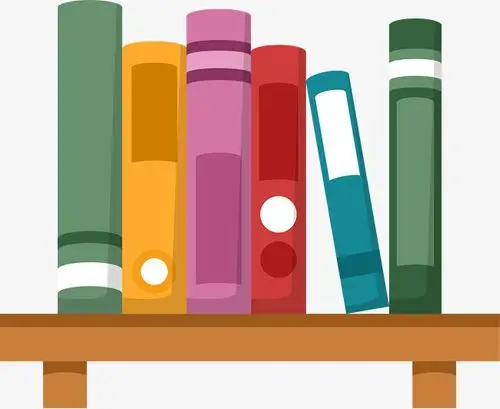 多彩卡通书架书堆
