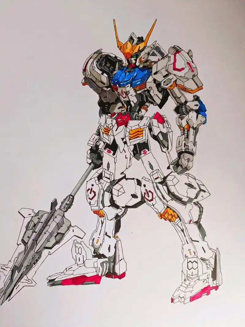 手绘高达巴巴托斯,应你们要求的来了.