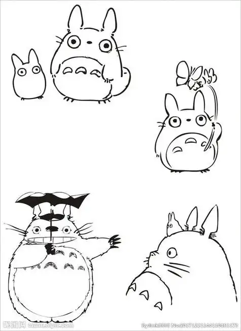 96今日份简笔画||手帐素材简笔画 | 宫崎骏～龙猫3简笔画龙猫!