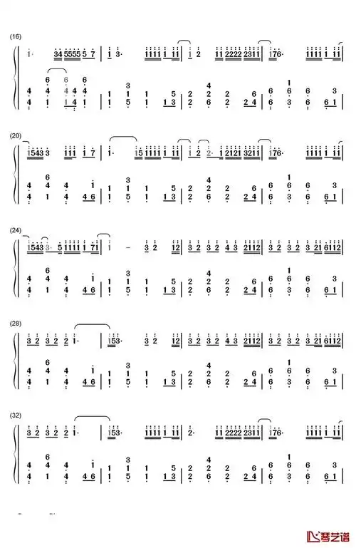 光环halo钢琴简谱数字双手碧昂丝吉赛尔诺尔斯