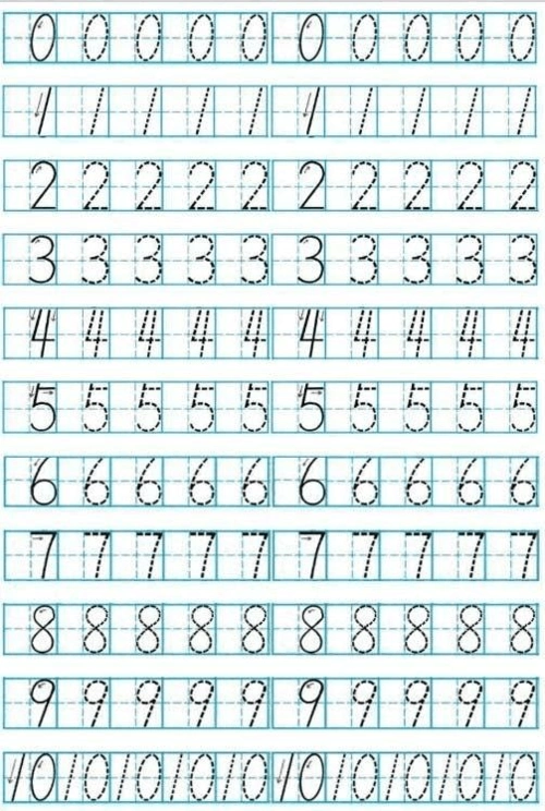 幼儿园数字书写练习a4模板答案