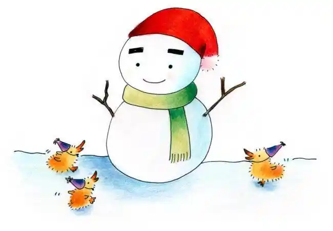 雪人图片简笔画彩色 雪人图片简笔画彩色可爱