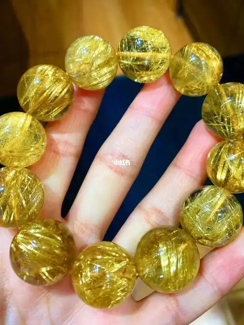 纯天然极品金钛晶手链