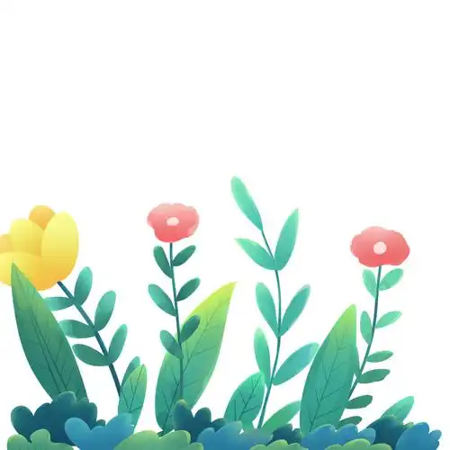 绿色手绘花草叶子元素gif动态图花草元素