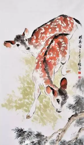 美术生涨知识:从《柏鹿图》看写意动物画的创作-搜狐