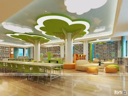 二楼效果图除了传统的围合形书桌阅读方式,我们还设计了比较舒适的
