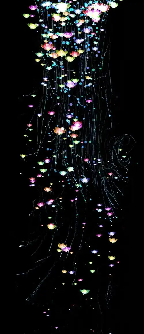 舞台粒子花朵花瓣飘落背景