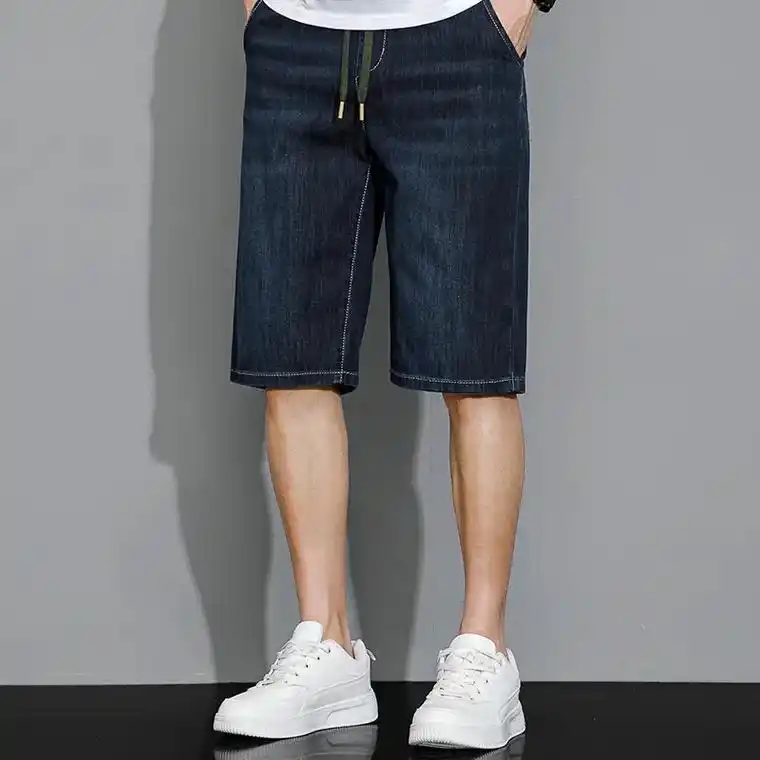 夏季五分牛仔裤男宽松时尚休闲短裤百搭直筒.