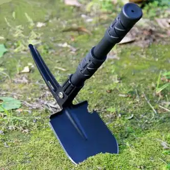 征崎工兵铲多功能铁锹小号折叠铲子德国便携式锄头挖土户外钓鱼铲黑色