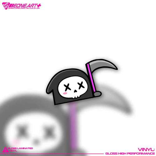 eone反光车贴卡通死神可爱小骷髅镰刀室内外漆面玻璃防水贴纸贴画