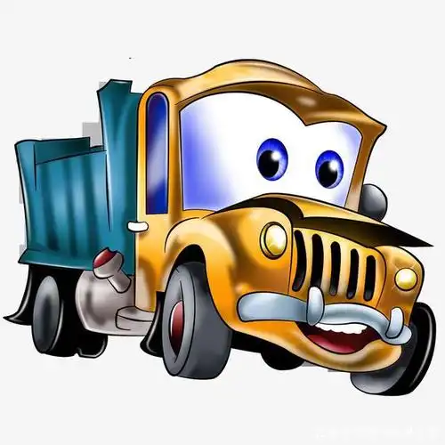 一辆满载着货物的大卡车开心地奔跑在路上,它吹着口哨,哼着小曲,对从