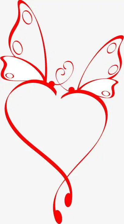 情人节红色爱心蝴蝶元素