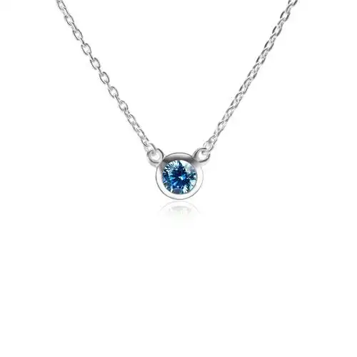 tiffany蒂芙尼海蓝宝石项链女吊坠锁送链9人5银骨女友情2节礼物