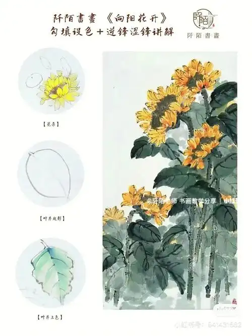 国画课程体系葵花pptword教案秋季课件