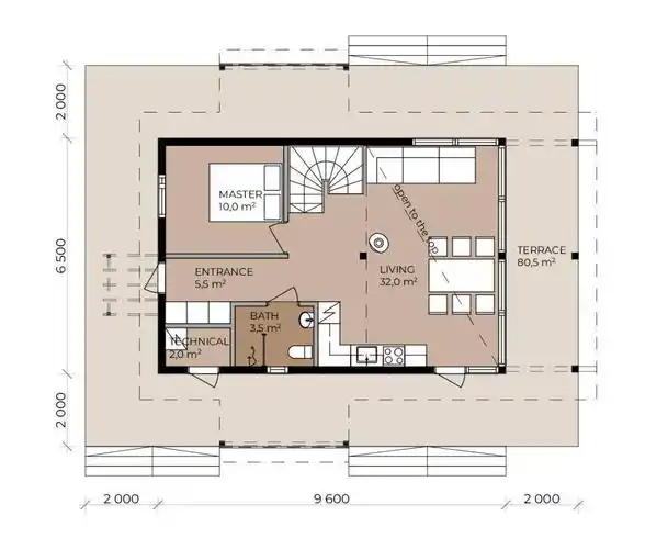木屋户型敞亮的湖边双层小木屋