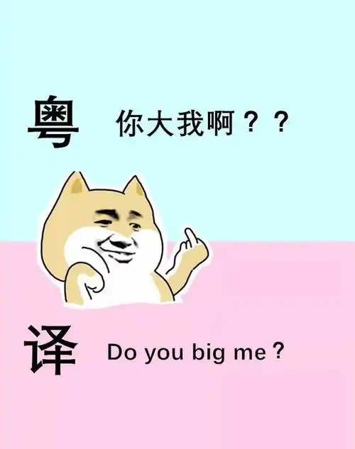 广东人发明嘅粤式英语,识粤语先睇得明!do you big me?