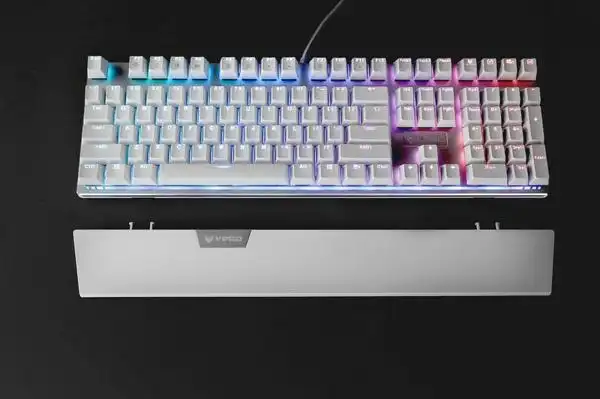 纯白rgb雷柏v720全彩背光机械键盘白色款上市