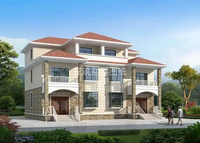 农村兄弟双拼模式,可以划分,兄弟营造的户型