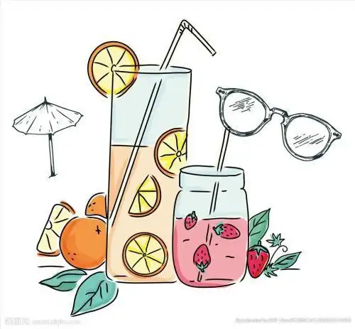 冷饮果汁简笔画