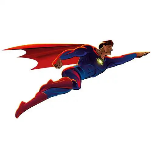 飞行的超人矢量插图