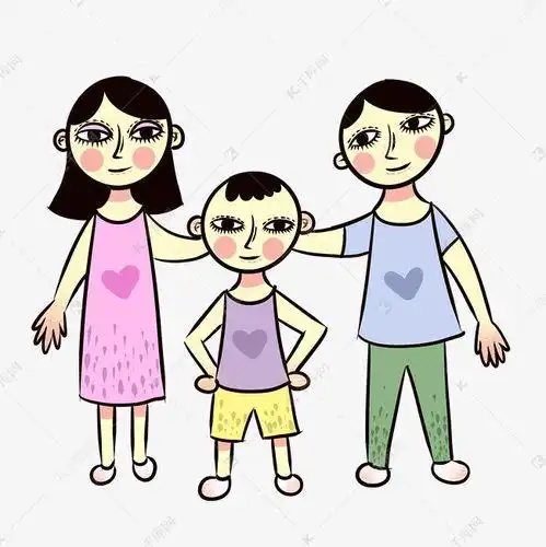 爸爸妈妈一家三口的简笔画 爸爸妈妈一家三口的简笔画背景