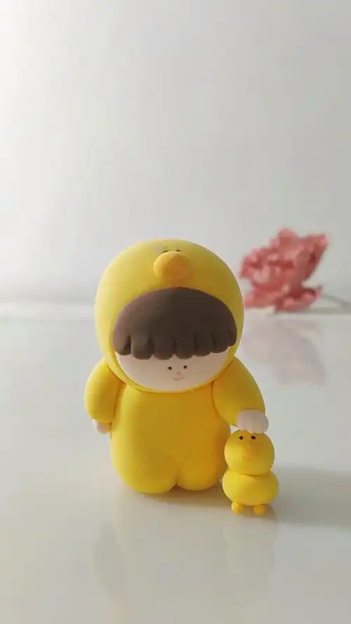 手工超轻粘土,《和你在一起》盲盒系列之小黄鸭,太爱了,好治愈.
