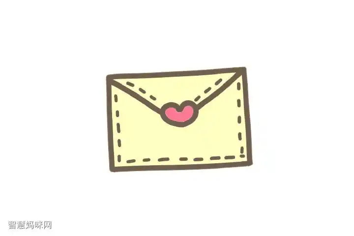 可爱心形信封简笔画教程
