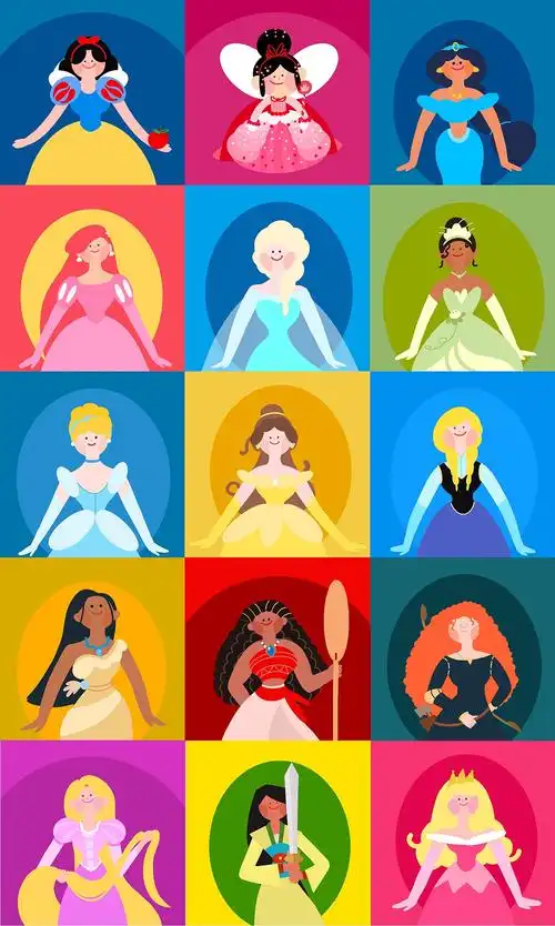 迪斯尼公主人物/海报系列_longvivivi-站酷zcool