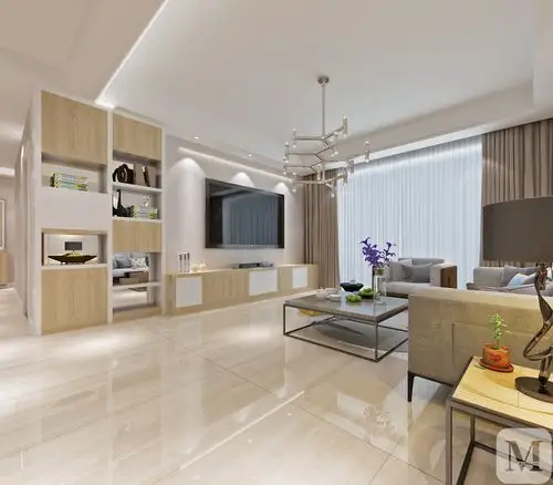 6万135㎡简约三房装修简约时尚的平层住宅-红星美凯龙家装效果图