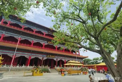 汽车可以一直开到山顶的停车场,此处建有一寺庙,名为莲花禅寺.